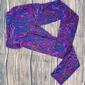 LulaRoe Size OS Neon Guitar Leggings